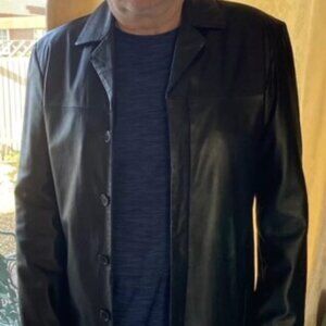 Vintage Tuskany  Leather Jacket Men’s  Black  Mid Length Size 2XL